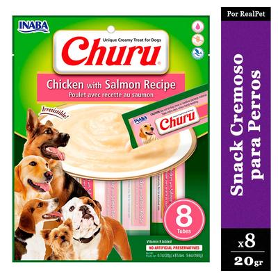CHURU SNACK CREMOSO PERRO POLLO Y SALMON 1 SOBRE X 8 TUBOS