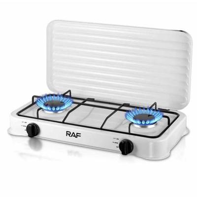 COCINA DE MESA 2 HORNILLAS PORTATIL A GAS ESTUFA CON TAPA RAF R8033
