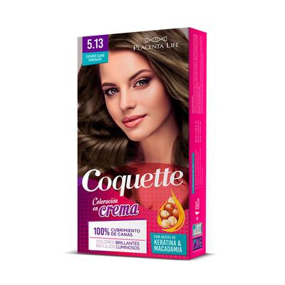 COQUETTE KIT TINTE PARA CABELLO 5.13 CASTAÑO CLARO CHOCOLATE 1 APLICACION