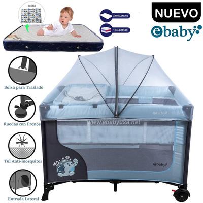 EBABY CUNA CORRAL CON CAMBIADOR HAPPY DREAM CELESTE