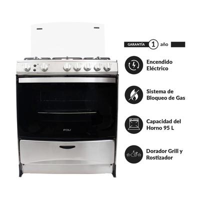 FDV COCINA DE PIE A GAS NATURAL 30 EXPERT76 5 HORNILLAS CLASS 60
