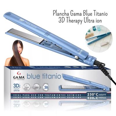 GAMA PLANCHA ALISADORA BLUE TITANIO 3D THERAPY ULTRA ION - ON OFF GA-0007