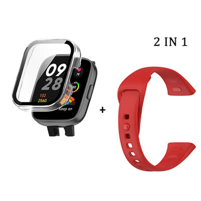 GENÉRICO COMBO PROTECTOR PANTALLA WATCH 3 BUMPER VIDRIO CLEAR CORREA REDMI NUDE