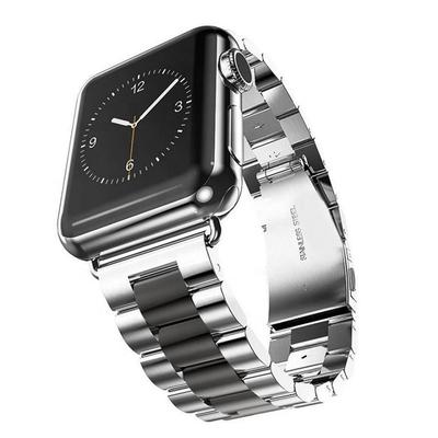 GENÉRICO CORREA ESLABONES CLÁSICA PLATEADA NEGRO 42 44 45MM COMPATIBLE APPLEWATCH