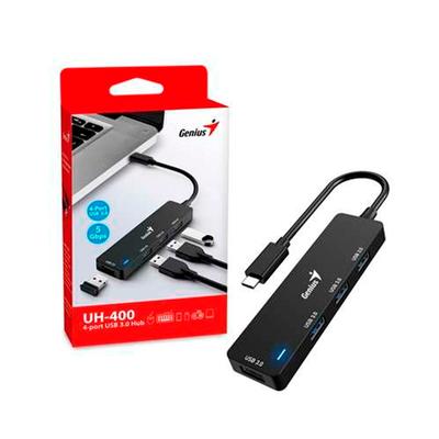 GENIUS UH-400 HUB USB-C A USB-A NEGRO UH-400