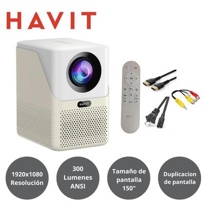 HAVIT PJ216A_PRO_BEIGE PROYECTOR 300 ANSI LUMENS 4K 150" HDMI BEIGE PJ216A_PRO_BEIGE
