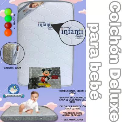 INFANTI COLCHON DE BEBE PARA CUNAS PACK AND PLAY GRIS