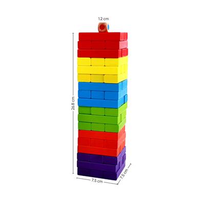 INSPIRA JUEGO DE MESA APILABLE JENGA DE COLORES 54 PIEZAS