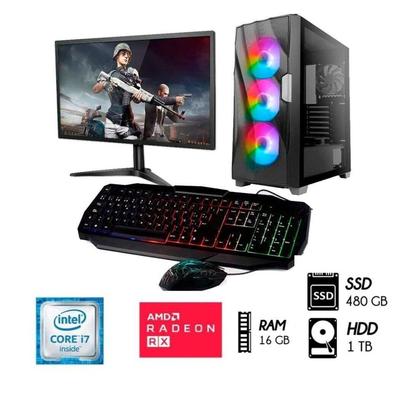 INTEL COMPUTADORA PC GAMER CORE I7 3.2GHZ RAM 16GB DISCO 1TB SSD 480GB VIDEO RX 550 4GB MONITOR 24