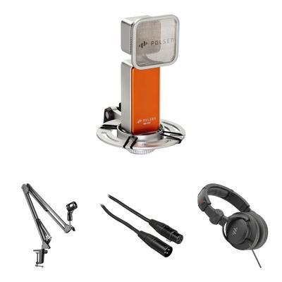 KIT MICROFONO CONDENSADOR POLSEN RM-650 BRAZO SUSPENSION AURICULARES CERRADOS RM-650