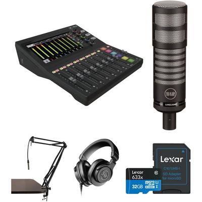 KIT VALOR PODCAST MACKIE DLZ CREATOR MICROFONO LIMELIGHT BRAZO BOOM AURICULARES DLZ CREATOR