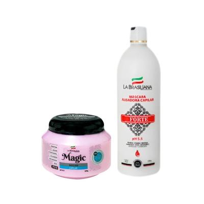 LA BRASILIANA SHAMPOO TRE 3EN1 SIN SAL + MASCARA ALISADORA FORTE 500ML