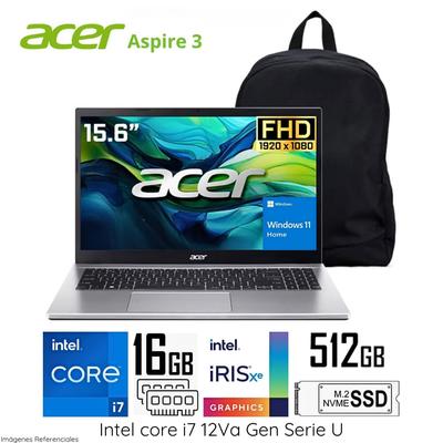 LENOVO ASPIRE 3 A315-59-7930 LAPTOP INTEL CORE I7-1255U 16GB 512GB SSD 15.6" FHD WINDOWS 11 + MOCHILA A315-59-7930