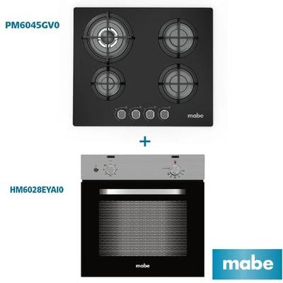 MABE COMBO COCINA EMPOTRABLE PM6045GV0 60CM + HORNO ELECTRICO HM6028EYAI0 60CM