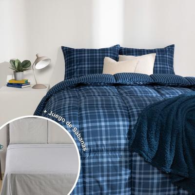 MICA JUEGO DE CAMA: EDREDON + JUEGO DE SABANAS 180 HILOS 100% ALGODON
