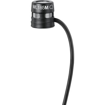MICROFONO LAVALIER CARDIOIDE SHURE WL185M BAJO PERFIL CONECTOR TA4F NEGRO WL185M