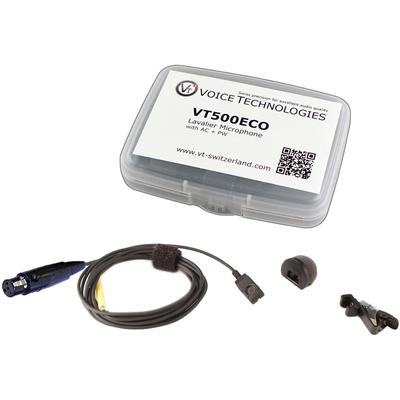 MICROFONO LAVALIER MINIATURA OMNIDIRECCIONAL VOICE TECHNOLOGIES VT500ECO PAQUETE ECONOMICO CONECTOR VT500ECO