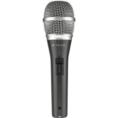 MICROFONO MANO DINAMICO PROFESIONAL POLSEN M-85 GRIS OSCURO VOCES ESCENARIOS EN VIVO M-85