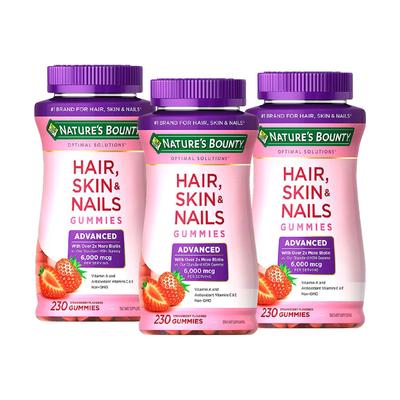 NATURES BOUNTY HAIR SKIN & NAILS 6000MCG OF BIOTIN 230 GOMITAS 3 UNIDADES