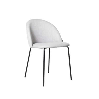 NIHM SILLA DE COMEDOR MALASANA DE TELA Y METAL GRIS CLARO