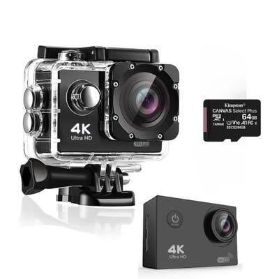 OEM CÁMARA ACCIÓN 4K 16MP PLATA MEMORIA MICRO SD 64GB