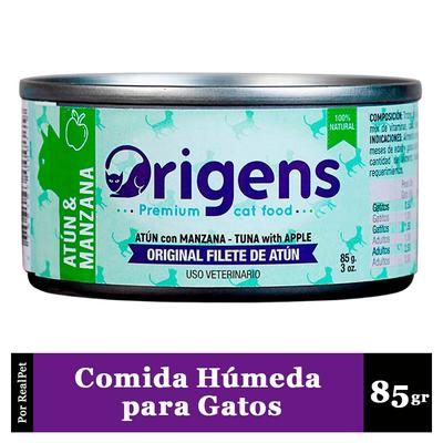 ORIGENS COMIDA HUMEDA PARA GATO FILETE ATUN CON MANZANA 85GR