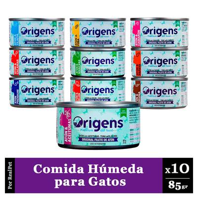 ORIGENS PACK X10 COMIDA HUMEDA PARA GATO VARIOS SABORES 85GR