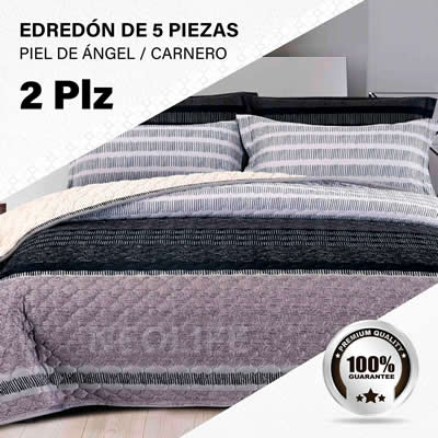 PERU PELUCHES EDREDON 2 PLAZAS ALGODON MULTICOLOR ESTAMPADOS INVIERNO 5 PIEZAS