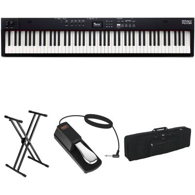 PIANO DIGITAL ROLAND RD-08 ESCENARIO SOPORTE X PEDAL SOSTENIDO BOLSA TRANSPORTE ROLAND-RD08