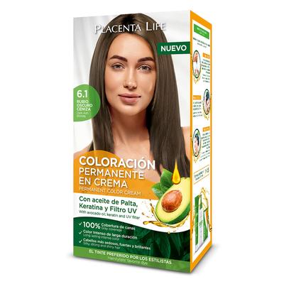 PLACENTA LIFE COLORACION 6.1 RUBIO OSCURO CENIZA KIT