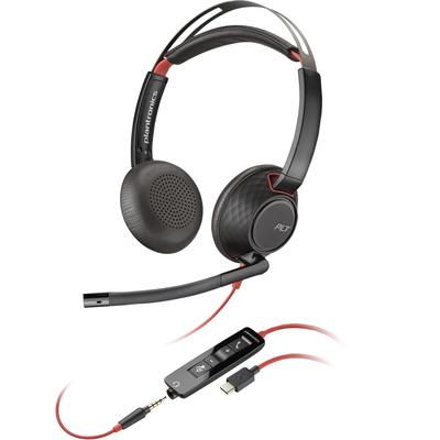 POLY AURICULARES ESTEREO USB-C BLACKWIRE 5220 MICROFONO FLEXIBLE CANCELACION RUIDO PASIVA