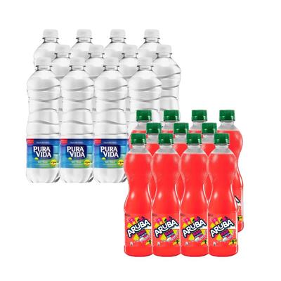 PURA VIDA COMBO AGUA SIN GAS BOTELLA 650ML + 400ML X12 UNIDADES