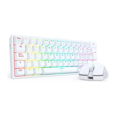REDRAGON COMBO S143 TECLADO K617RGB FIZZ SP ESPAÑOL CABLEADO MOUSE M724 WHITE S143