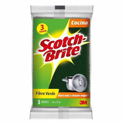 SCOTCH-BRITE ESPONJAS DE LIMPIEZA PAQUETE DE 3 VIRULANAS ABRASIVAS