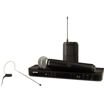 SHURE BLX1288/MX153 SISTEMA INALAMBRICO DOBLE CANAL MICROFONO AURICULAR Y DE MANO J11 596-616MHZ BLX1288/MX153
