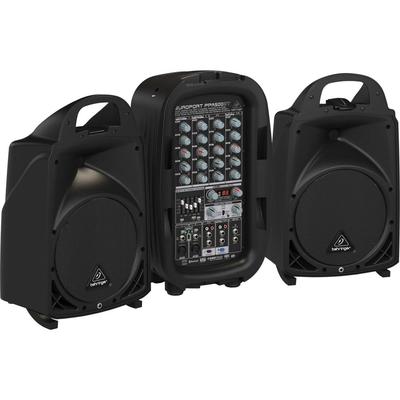 SISTEMA PA BEHRINGER EUROPORT PPA500BT 500W DOS ALTAVOCES MEZCLADOR ALIMENTADO EFECTOS PPA500BT