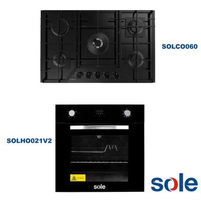 SOLE COMBO COCINA EMPOTRABLE SOLCO060 76CM + HORNO EMPOTRABLE GLP SOLHO021V2 60CM