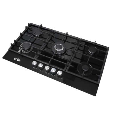 SOLE ENCIMERA EMPOTRABLE A GAS GLP GN 4 HORNILLAS 3120SOLCO058V2 VIDRIO TEMPLADO