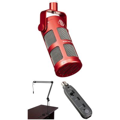 SONTRONICS PODCAST PRO KIT MICROFONO BRAZO ARTICULADO INTERFAZ AUDIO ROJO PODCAST PRO