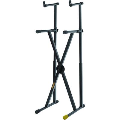 SOPORTE DOBLE TECLADOS HERCULES EZ-LOK DISEÑO X ALTURAS AJUSTABLES EZ-LOK