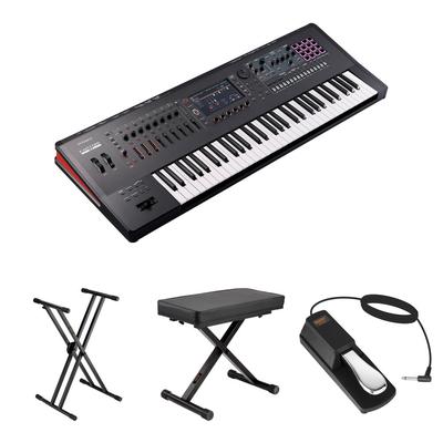 TECLADO WORKSTATION ROLAND FANTOM 6 EX 61 TECLAS SOPORTE DOBLE-X BANCO Y PEDAL ACTUALIZACION FANTOM 6 EX