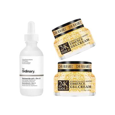 THE ORDINARY NIACINAMIDE 10% ZINC 1% 60ML + 2 GEL 24K ANTIEDAD 50GR