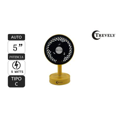 TREVELY VT-05 VENTILADOR ESCRITORIO 5 PULGADAS AMARILLO 5W VT-05