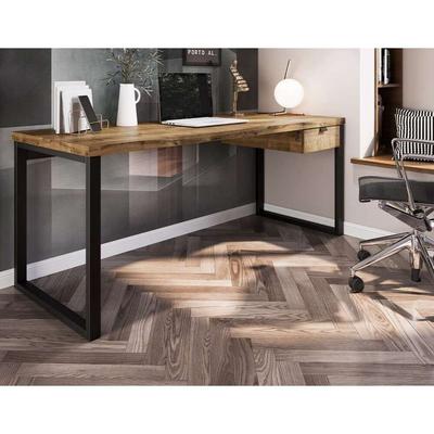 TU MESITA MESA ESCRITORIO TIPO INDUSTRIAL 1 CAJON KALEB COLOR MACADAMIA