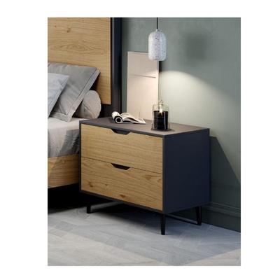 TU MESITA VELADOR MESA DE NOCHE MODERNO ACUARIUS II 2 CAJONES