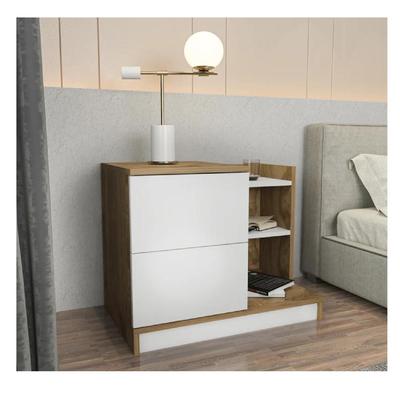 TU MESITA VELADOR MESA DE NOCHE MULTIUSOS XENIA 2 CAJONES MAS REPISAS