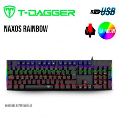 T-DAGGER NAXOX TECLADO GAMER RAINBOW SPANISH GREY/BLACK RED SWITCH NAXOX
