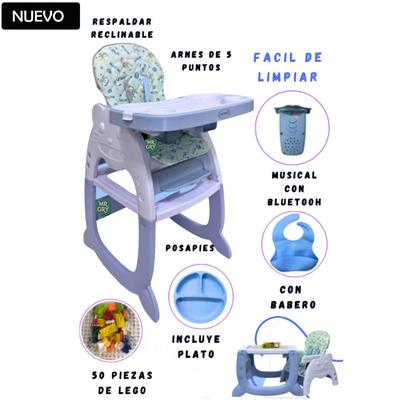 VOYAGE SILLA DE COMER CARPETA GATO MUSICAL 3 EN 1 AZUL