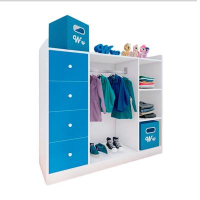 WONDER WOOD MUEBLERIA CLOSET ORGANIZADOR MONTESSORI 3 COMPARTIMIENTOS Y 4 CAJONES