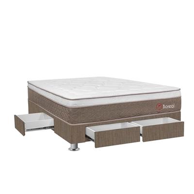CAMA FORLI BOREAL POCKET 2 PLAZAS 4 CAJONES + 2 ALMOHADAS + PROTECTOR
